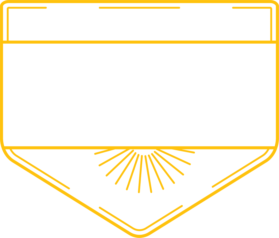 Abstract Yellow Badge Design on Transparent Background