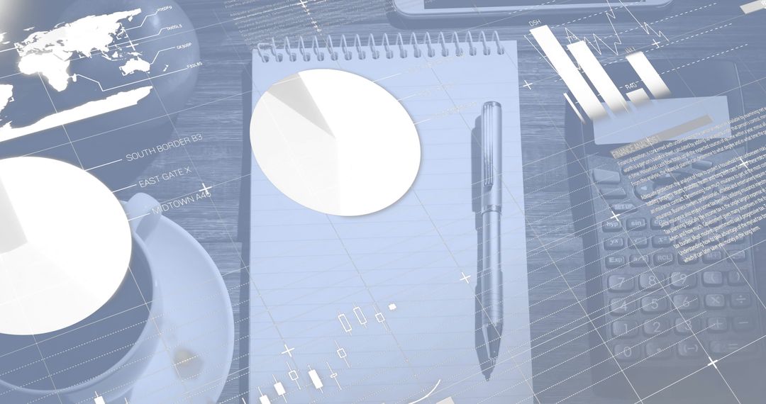 Business Tools Overlays with Graphs and Charts Decor