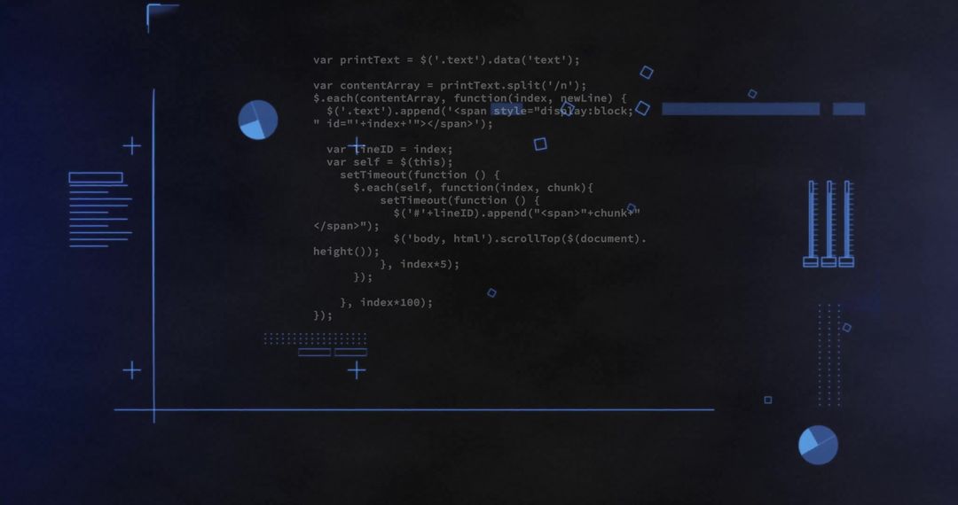 Abstract Data Processing Code on Dark Background