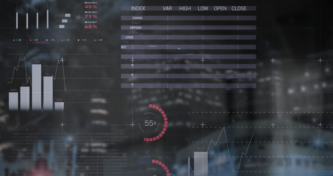 Futuristic Digital Interface Overlaying Cityscape