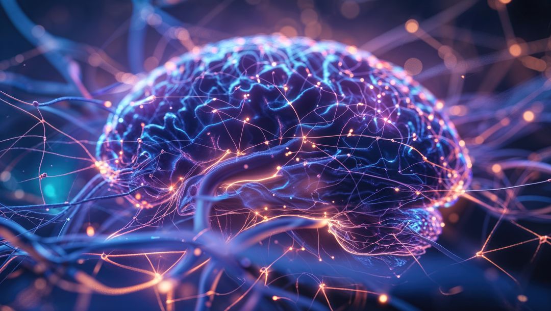 Futuristic Holographic Brain with Neural Connections Concept