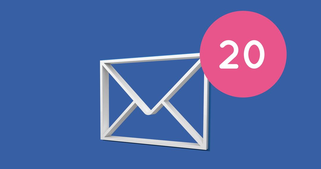 Digital Envelope Notification with Counter Icon