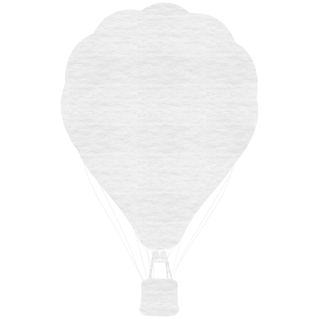 Minimalist White Hot Air Balloon Shape on Transparent Background
