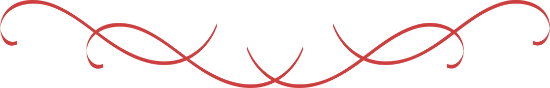 Red Artistic Curly Line on Transparent Background