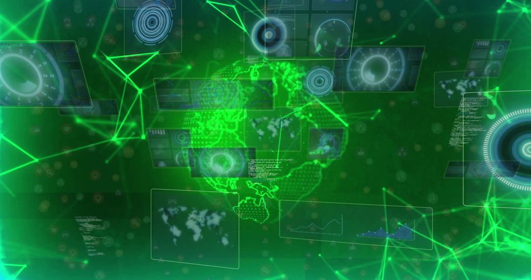 Futuristic Digital Globe with Data Networks and Virtual Connections