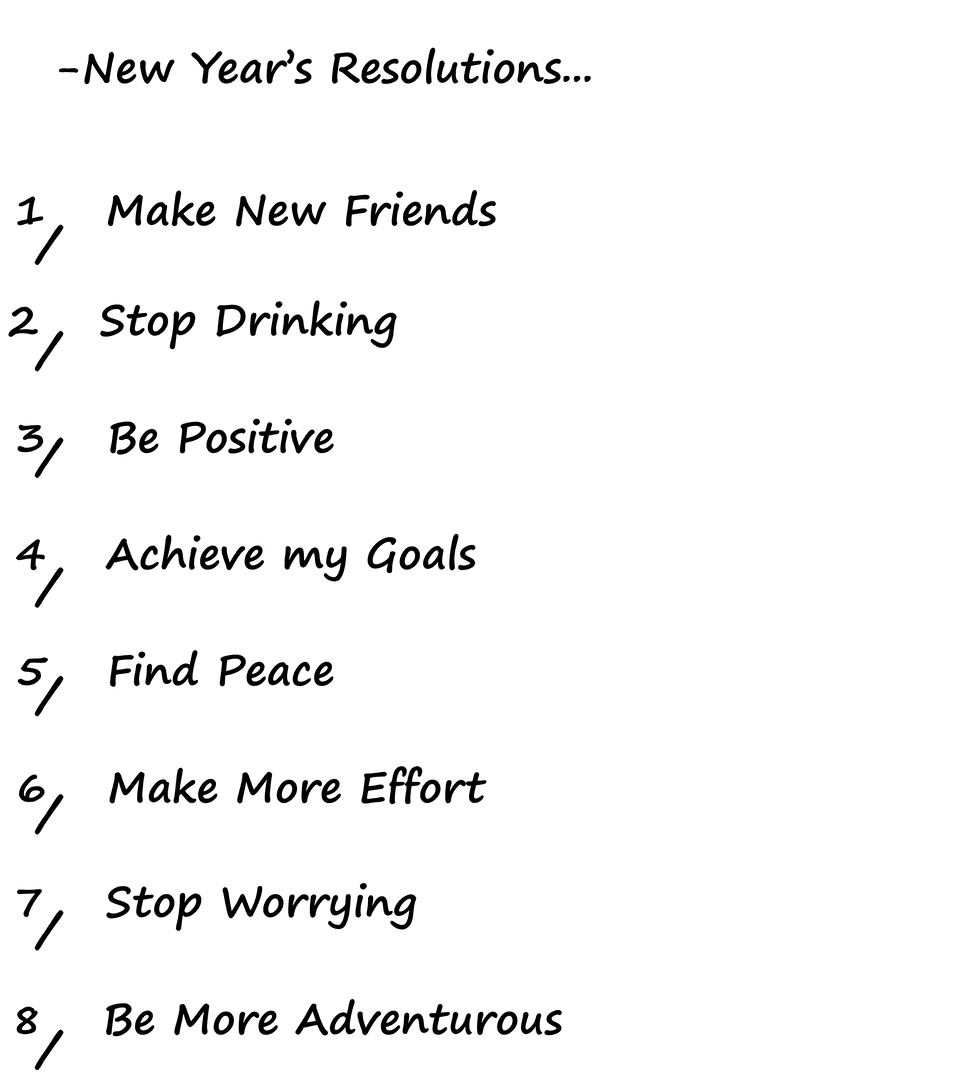 New Year Resolutions Stylish Text on Transparent Background