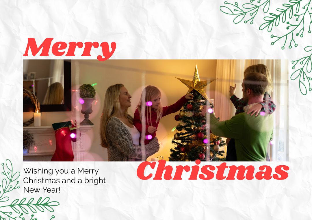 Composition of merry christmas text over caucasian family - Download Free Stock Templates Pikwizard.com