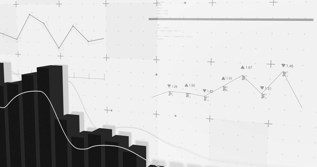 Digital Financial Data Analysis on White Background
