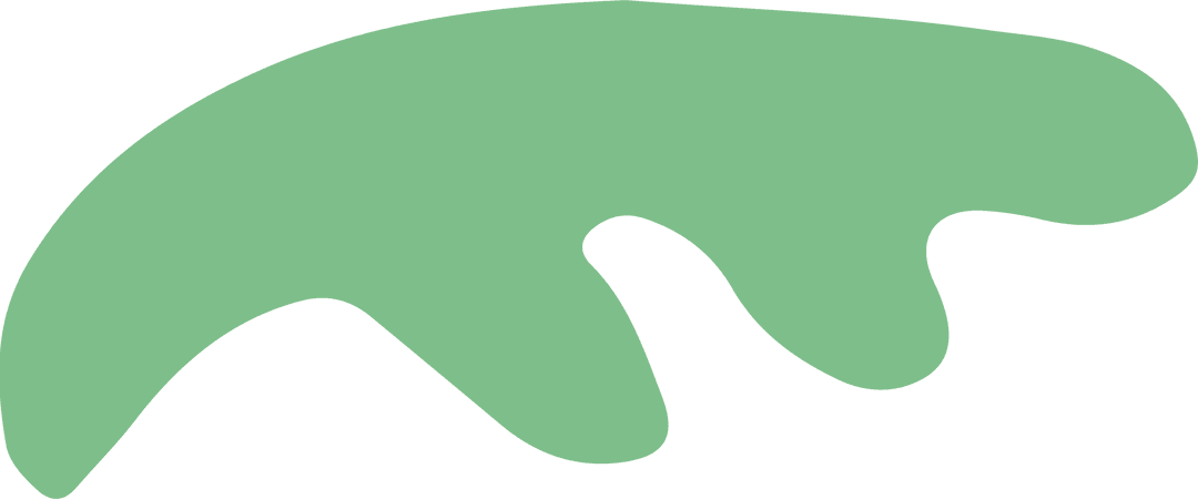 Abstract green blob with transparent background, modern minimalism