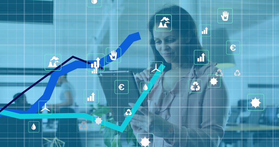 Businesswoman Analyzing Data Through Digital Interface