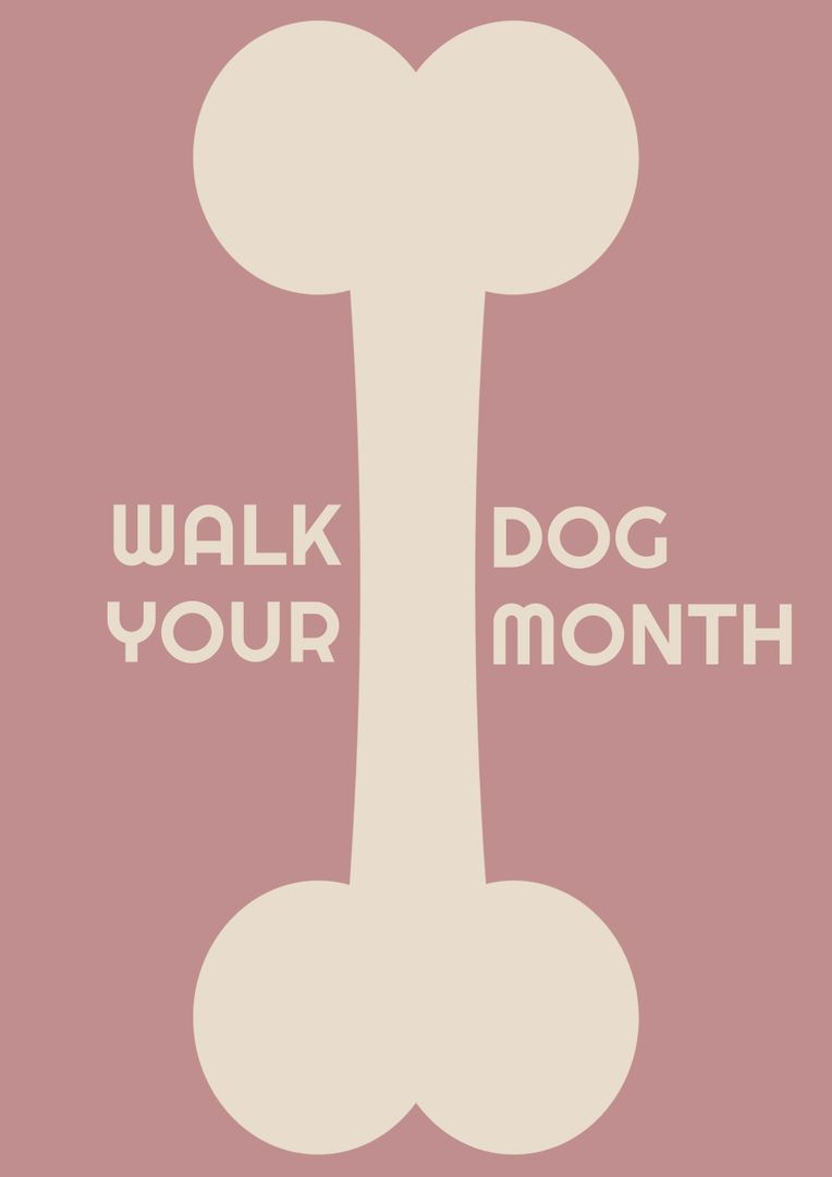 Digital composite image of walk your dog month text with white bone against purple background - Free Images, Stock Photos and Pictures on Pikwizard.com