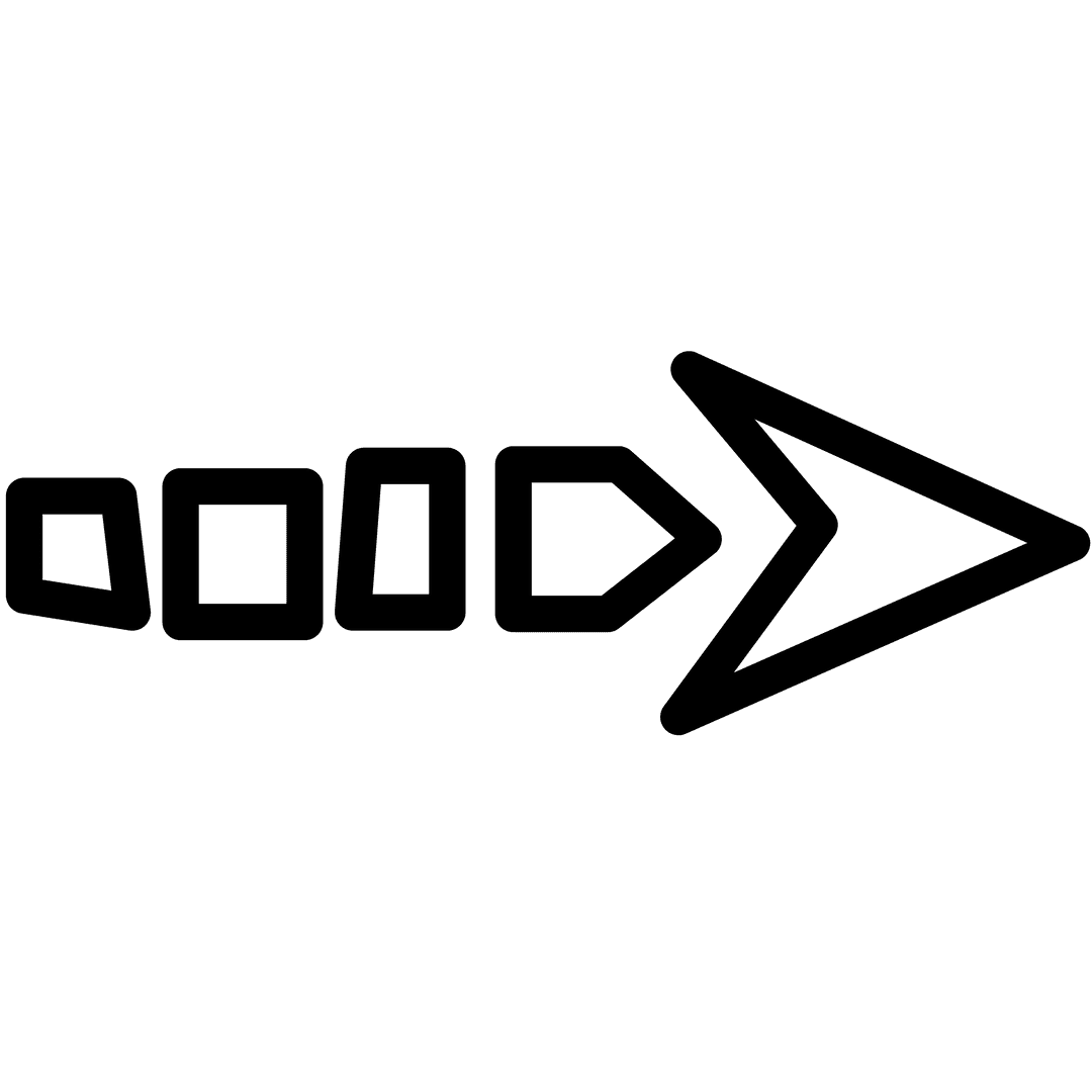 Black Outlined Arrow Pattern on Transparent Background Vector Design