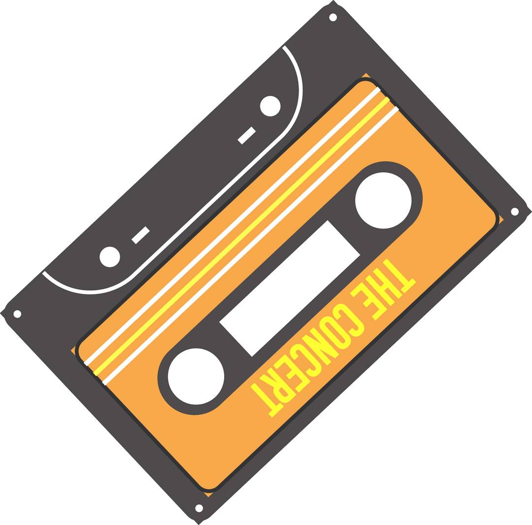 Vintage Orange Cassette with Transparent Background for Nostalgic Design