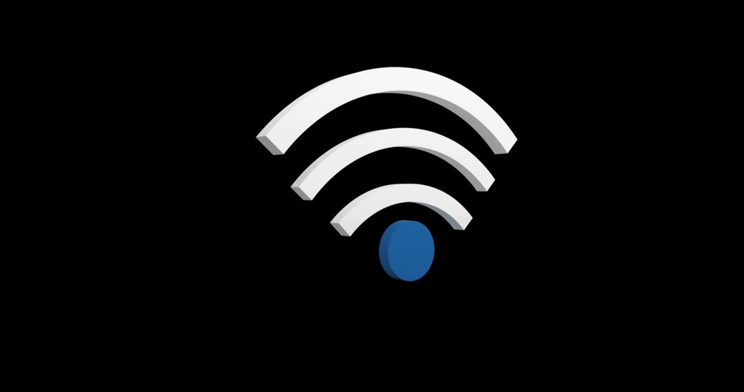 3D WiFi Symbol on Black Background - Free Images, Stock Photos and Pictures on Pikwizard.com