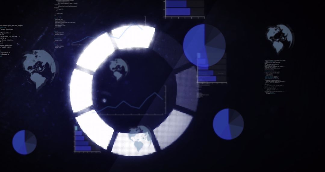 Dynamic data loading ring on black background