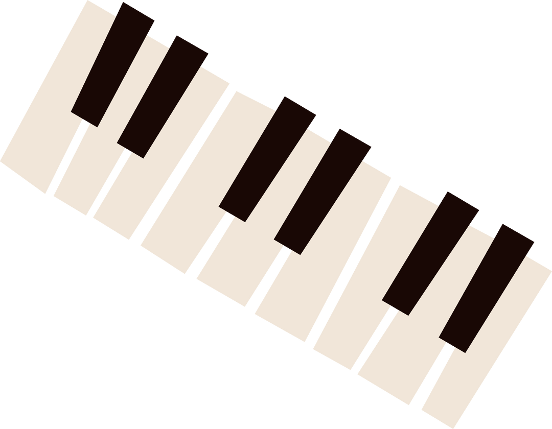 Angled Piano Keys in Transparent Background Vector Art