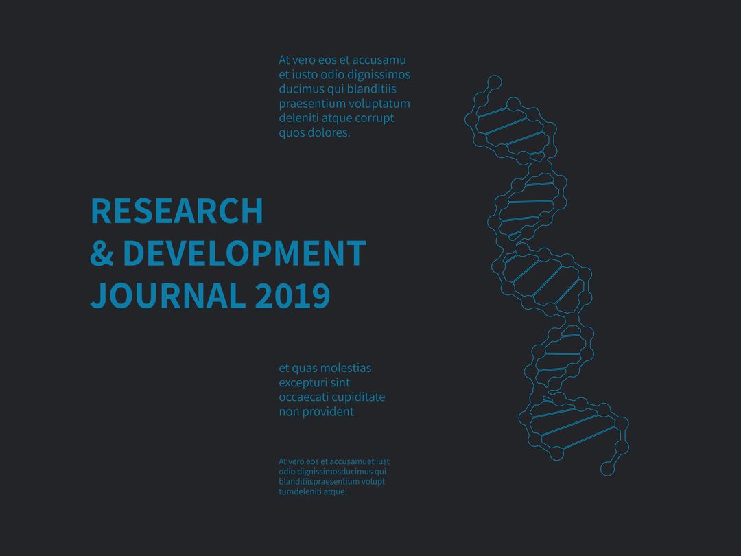 Stylish Research and Development Journal Cover with DNA Helix