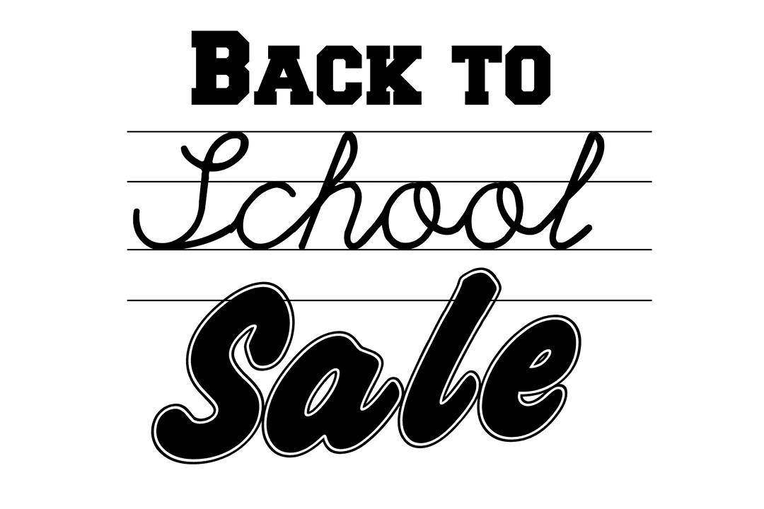 Transparent Back to School Sale Text Illustration