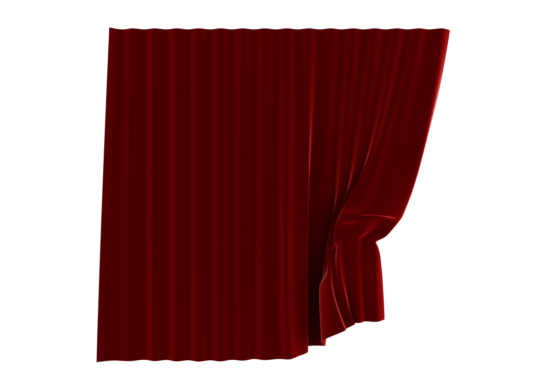 Close Up of Rich Red Stage Curtain with Dramatic Folds Transparent Background - Download Free Stock Images Pikwizard.com