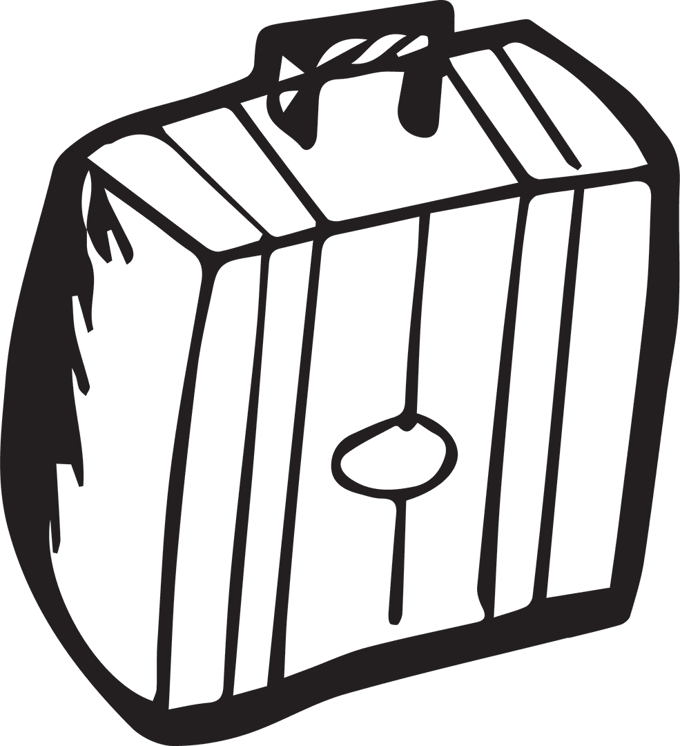 Transparent Outline of Black Suitcase Symbolizing Travel