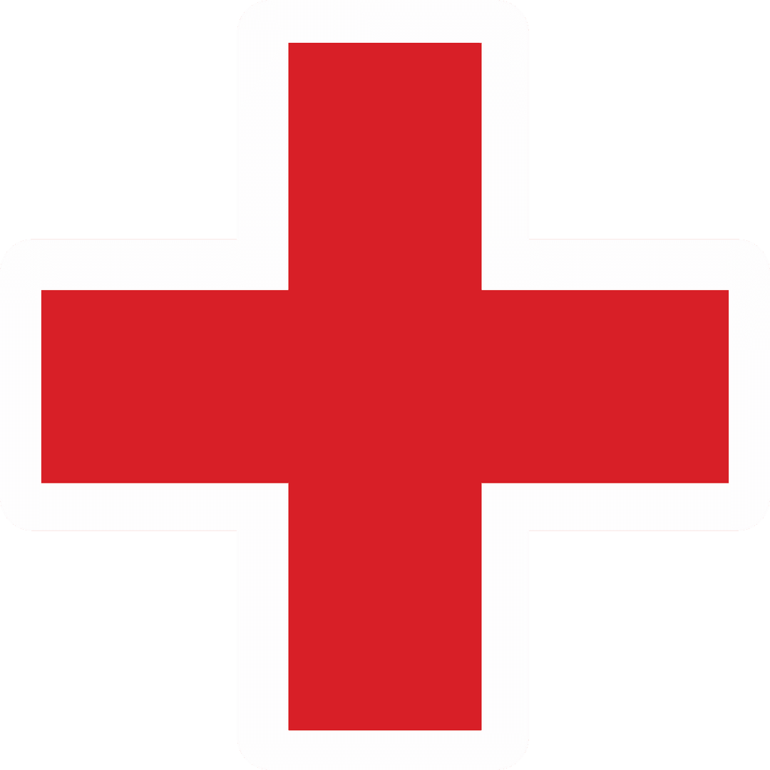 Transparent Red Cross Symbol for Medical Healthcare Illustrations