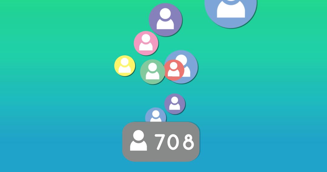 Increasing Followers Depicted with Floating User Icons and Count