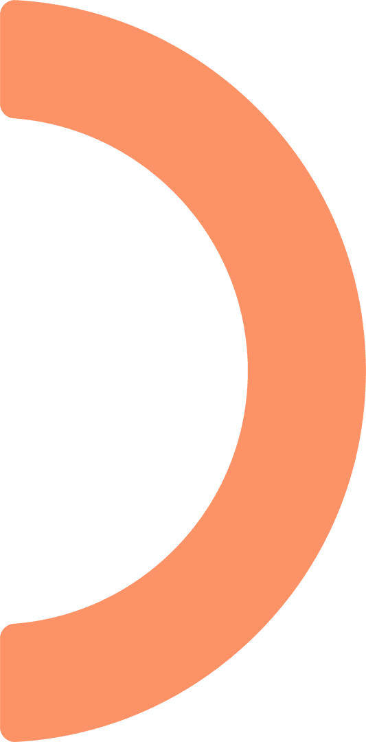 Orange Curved Band Transparent Background Minimalist Design