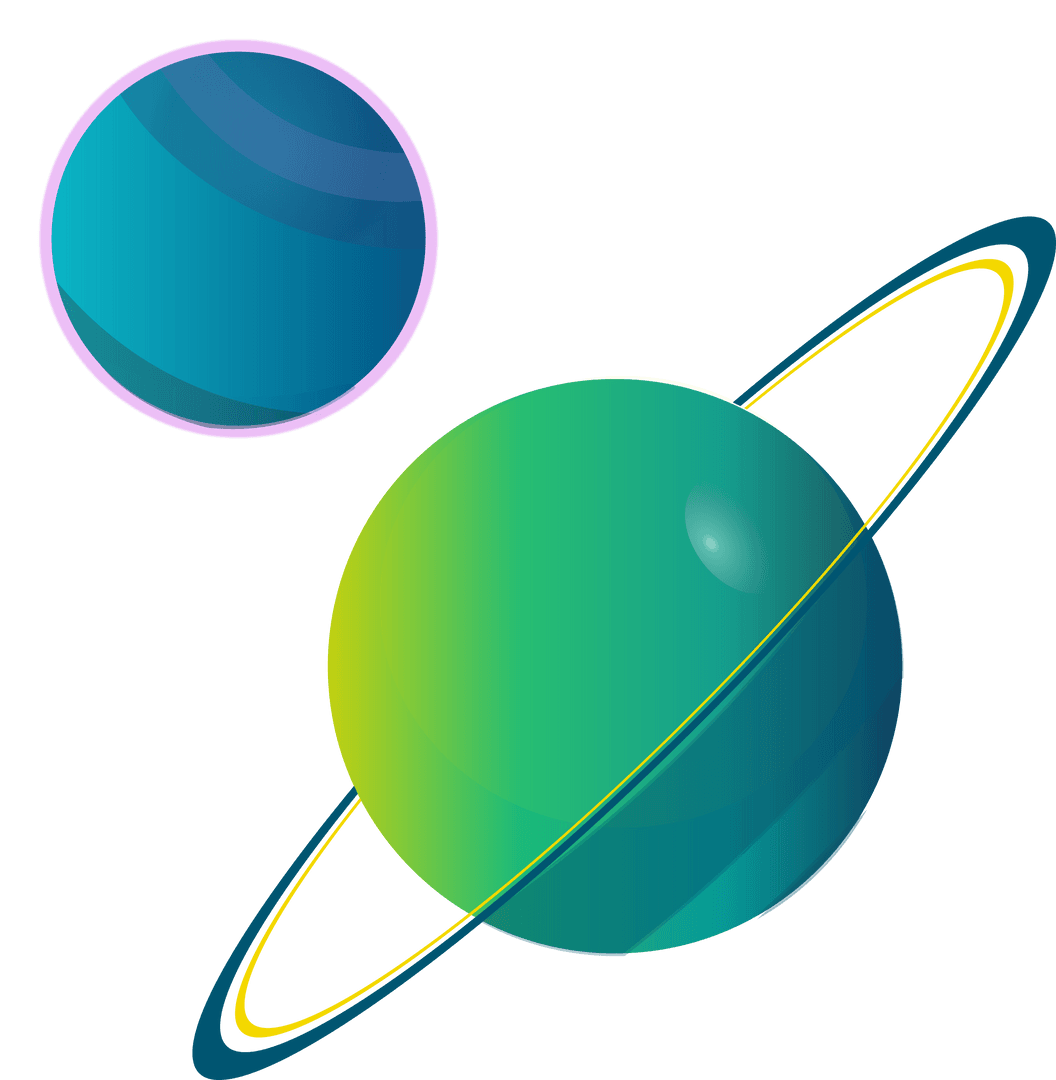 Flat Design Transparent Orbs Floating in Space Illustration