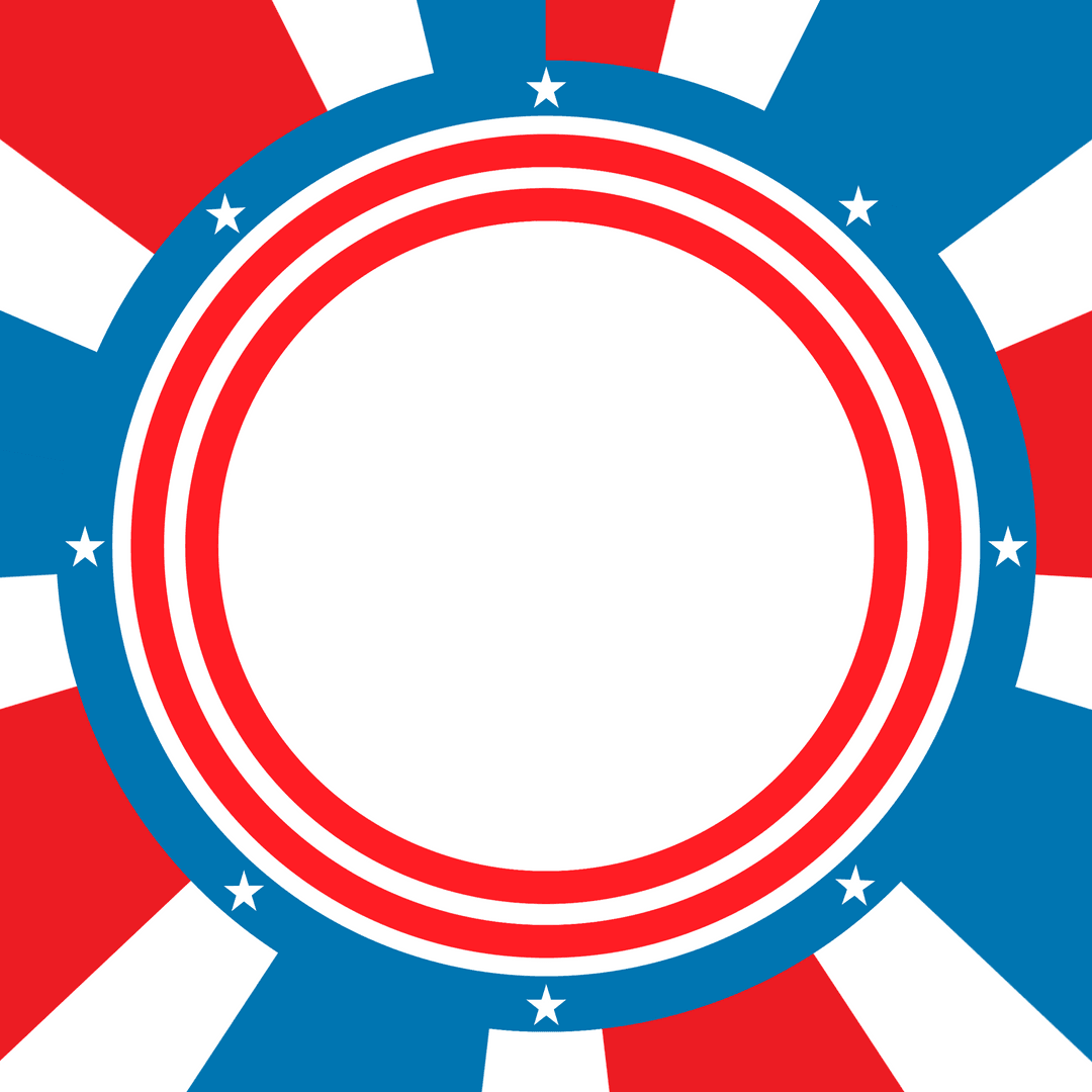 Patriotic Star-Studded Transparent Circular Design