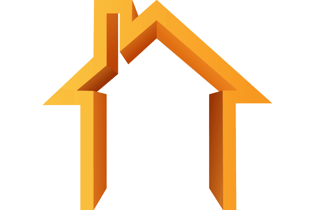 Yellow House Symbol: Transparent Background Vector Illustration