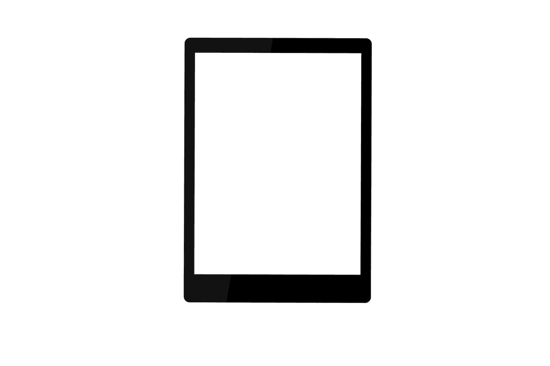 Transparent Digital Tablet Illustration with Black Screen