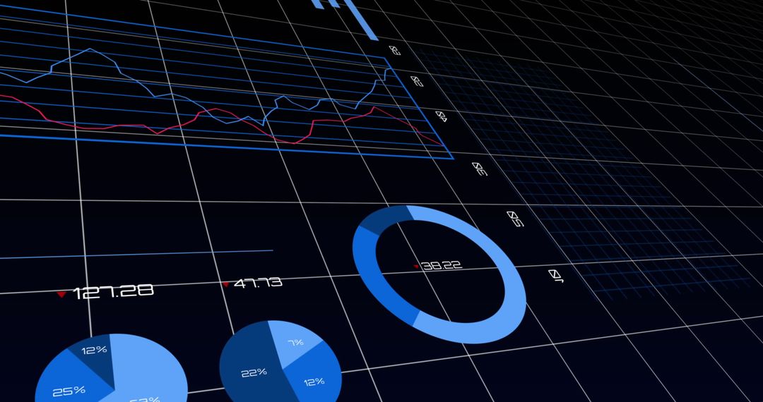 3D Data Visualizations and Graphs on Black Background