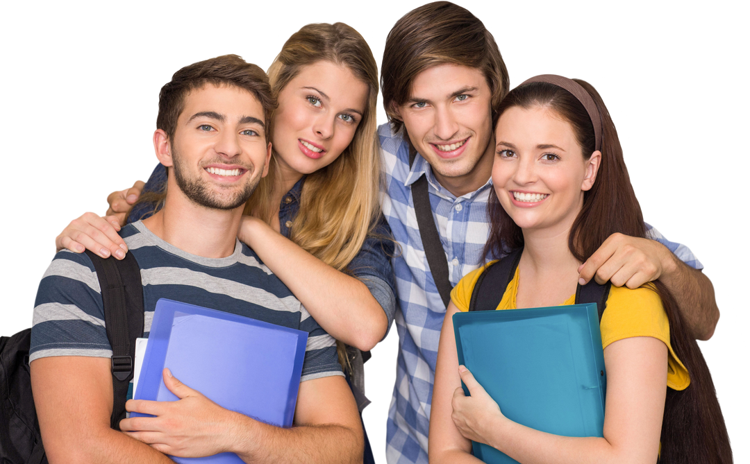 Happy Students Holding Folders in a Transparent Background - Download Free Stock Images Pikwizard.com