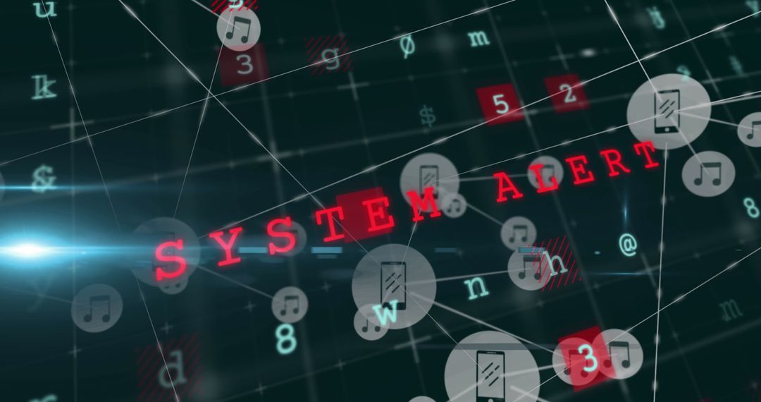 Cybersecurity Threat With Malware Notification and Audio Icons
