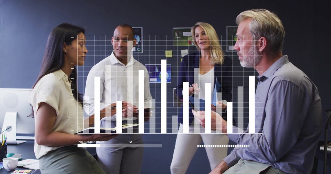 Diverse Colleagues Discussing Financial Data Analysis