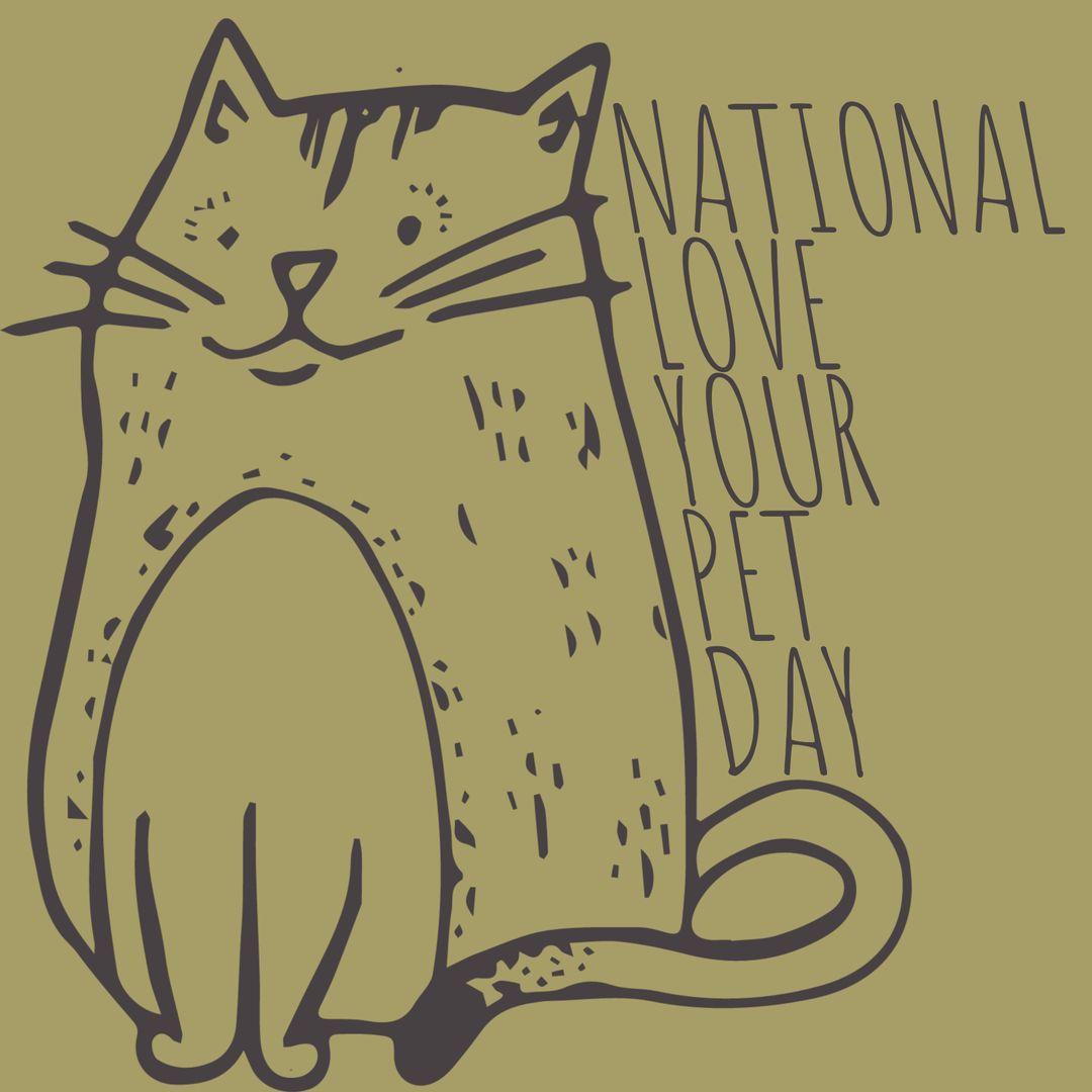 National Love Your Pet Day Illustration with Cat
