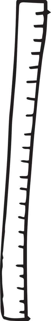 Transparent Ruler Outline with Markings Drawing