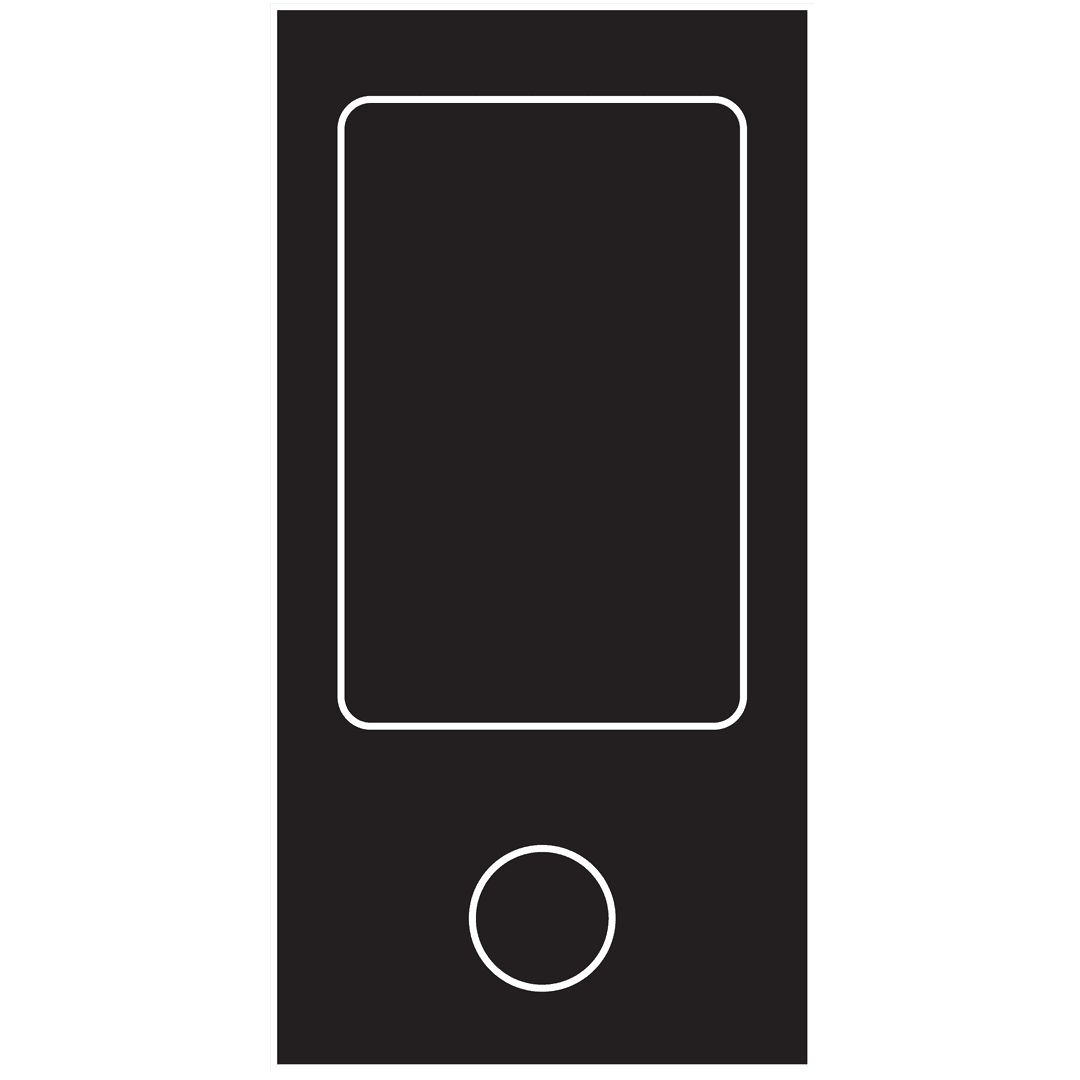 Black Smartphone Illustration on Transparent Background