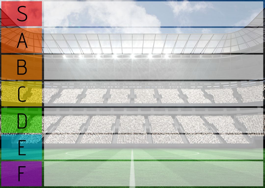 Empty Stadium with Energy Efficiency Rating Chart for Environmental Awareness - Download Free Stock Images Pikwizard.com
