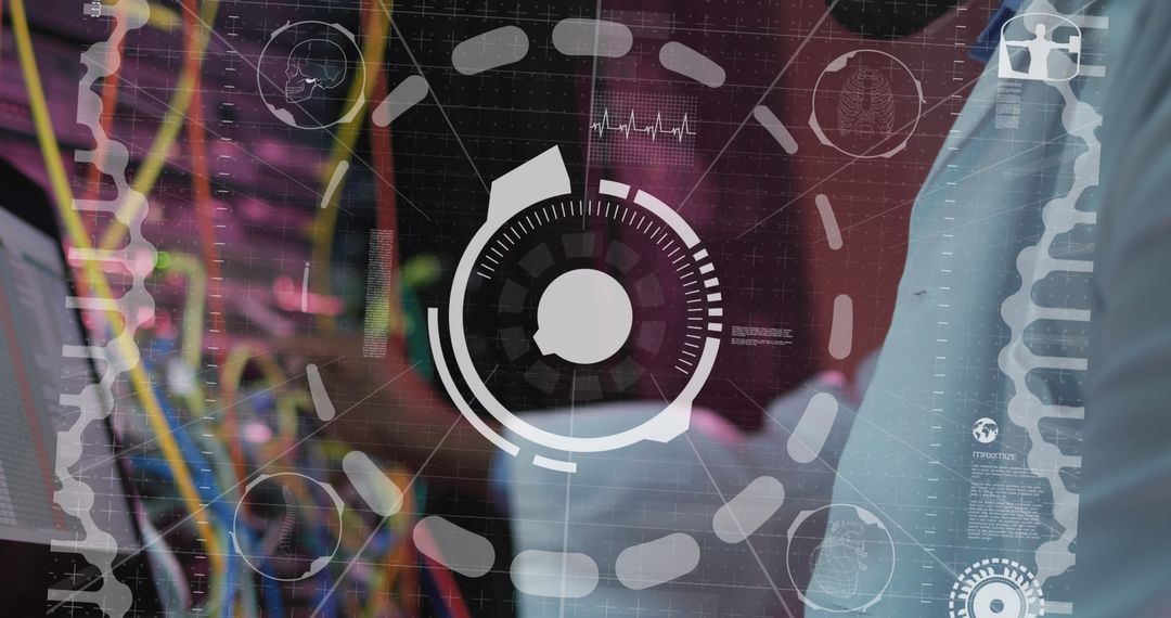 Digital Data Processing with IT Engineer in Server Room