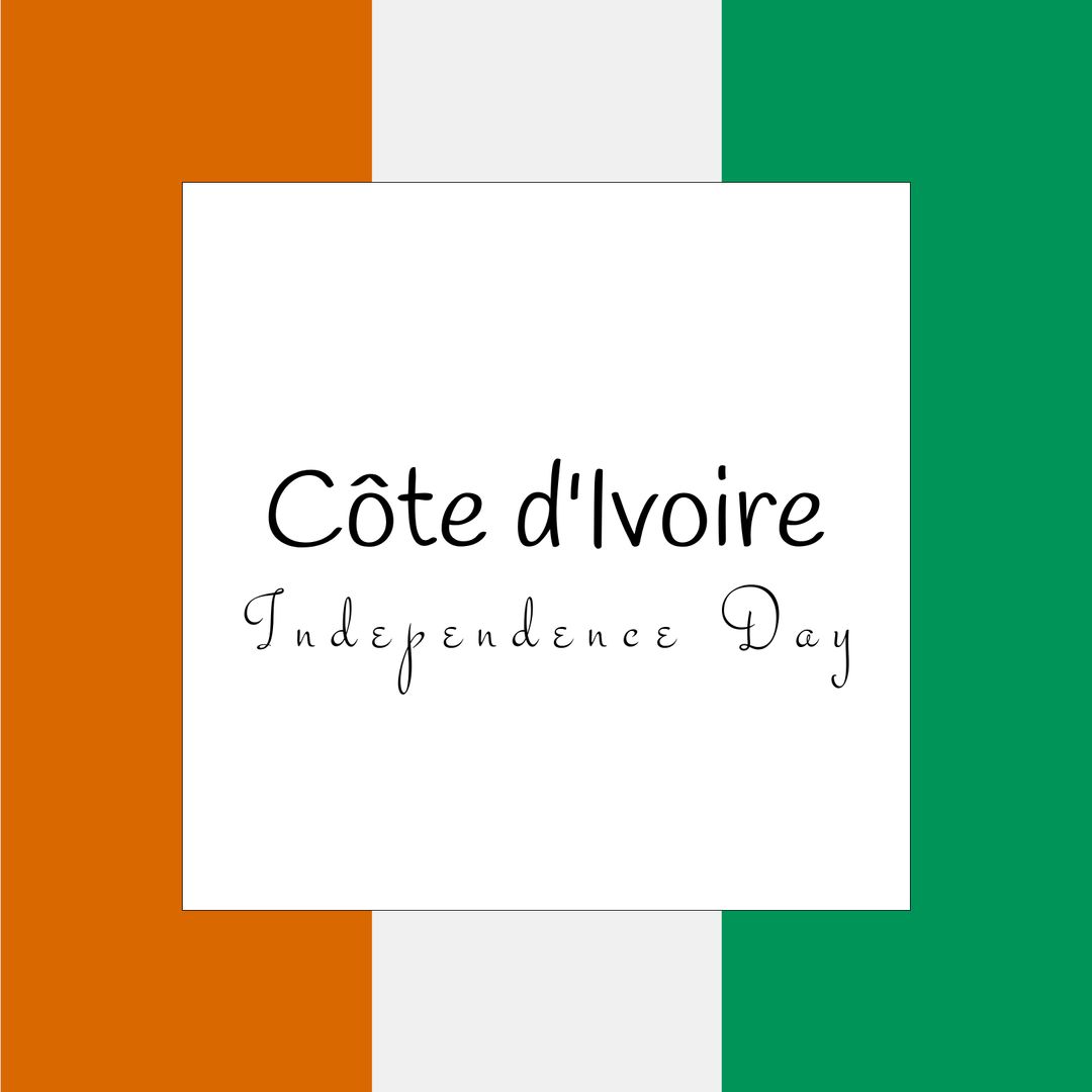 Côte d'Ivoire Independence Day Text Over National Flag