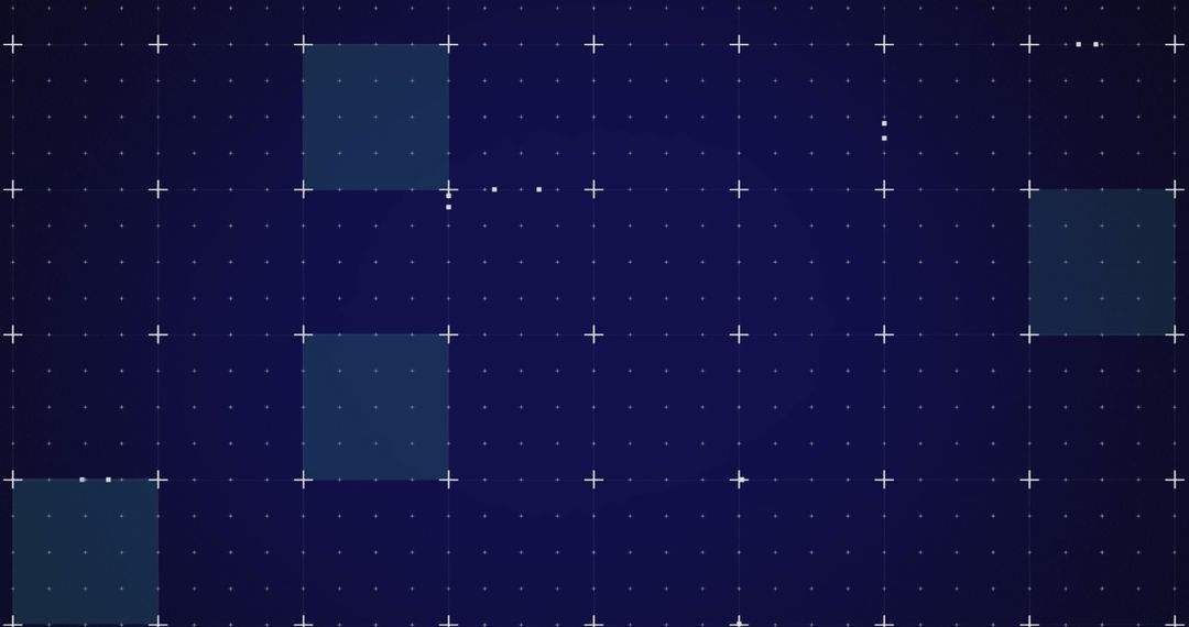 Abstract Digital Grid with Flickering Blue Highlights