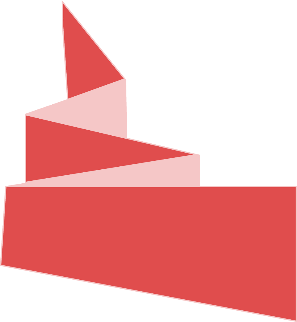 Red Abstract Geometric Shape on Transparent Background