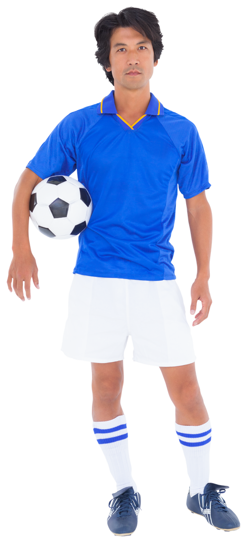 Transparent Football Player Holding Ball Blue Jersey - Download Free Stock Images Pikwizard.com