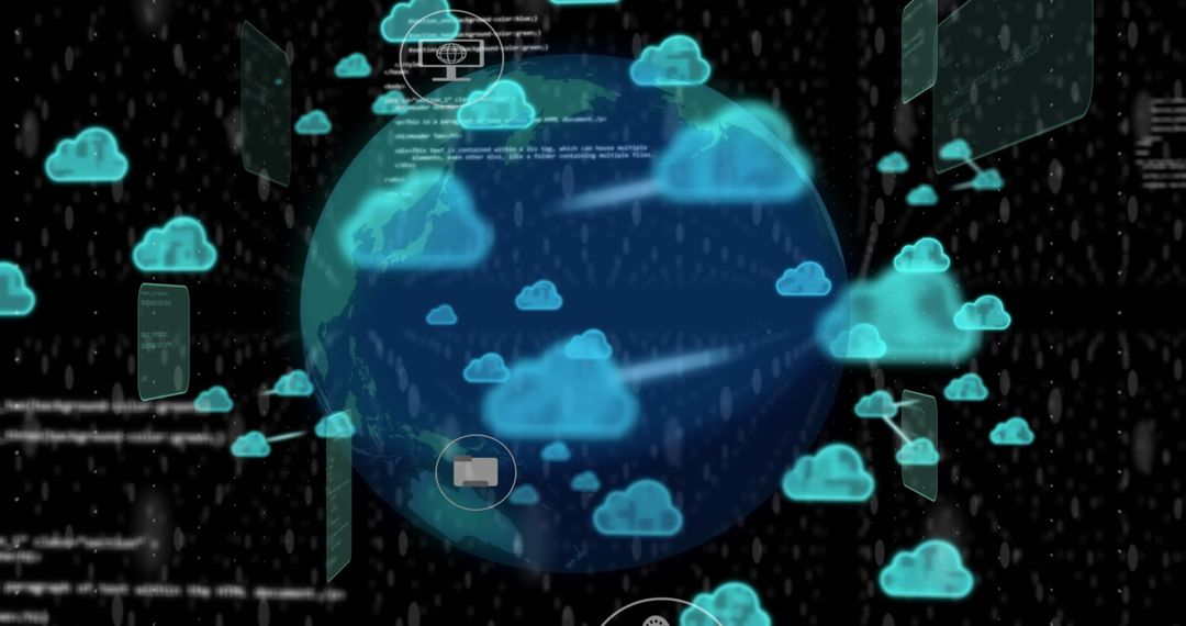 Global digital data cloud network visualization