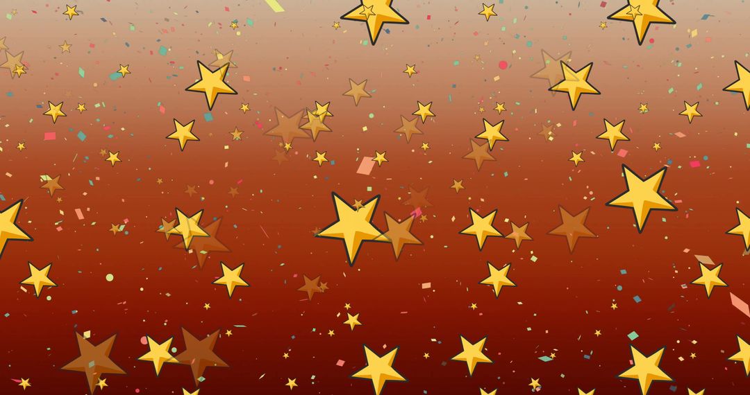 Festive Background with Stars and Confetti Digital Art