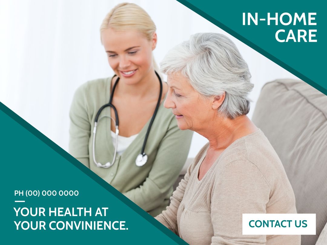 Caring Nurse Helping Senior at Home Promoting Health