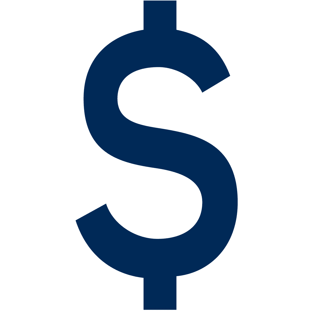 Navy Blue Dollar Sign Symbol on Transparent Background for Finance Use