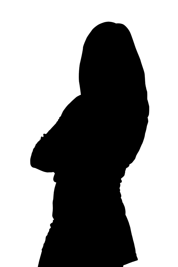Silhouette of Woman Standing with Transparent Background