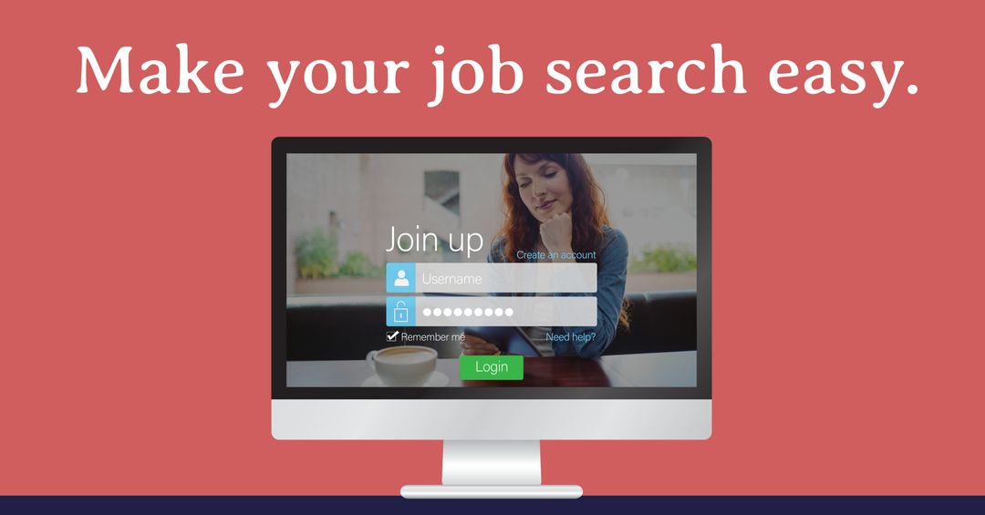 User-Friendly Job Search Website Login Screen - Download Free Stock Templates Pikwizard.com